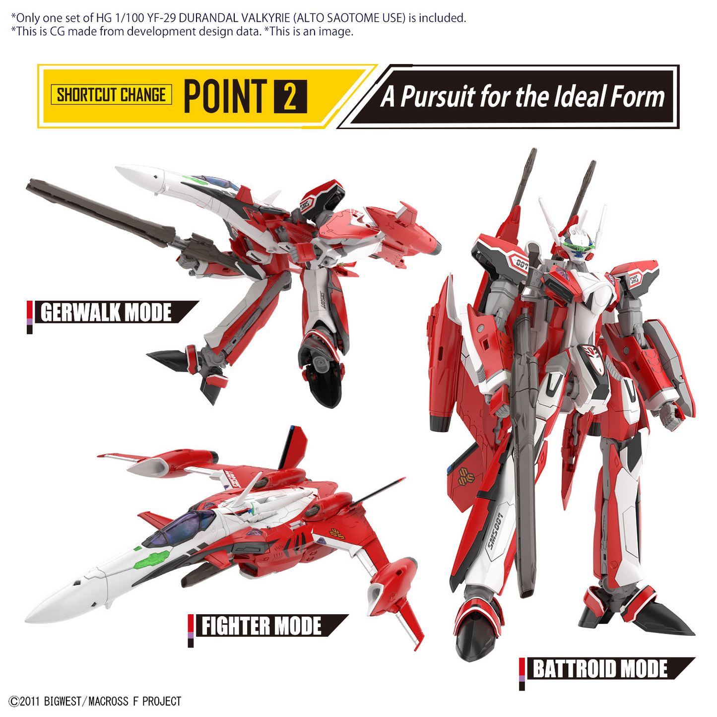 HG 1/100 YF-29 DURANDAL VALKYRIE (ALTO SAOTOME USE)